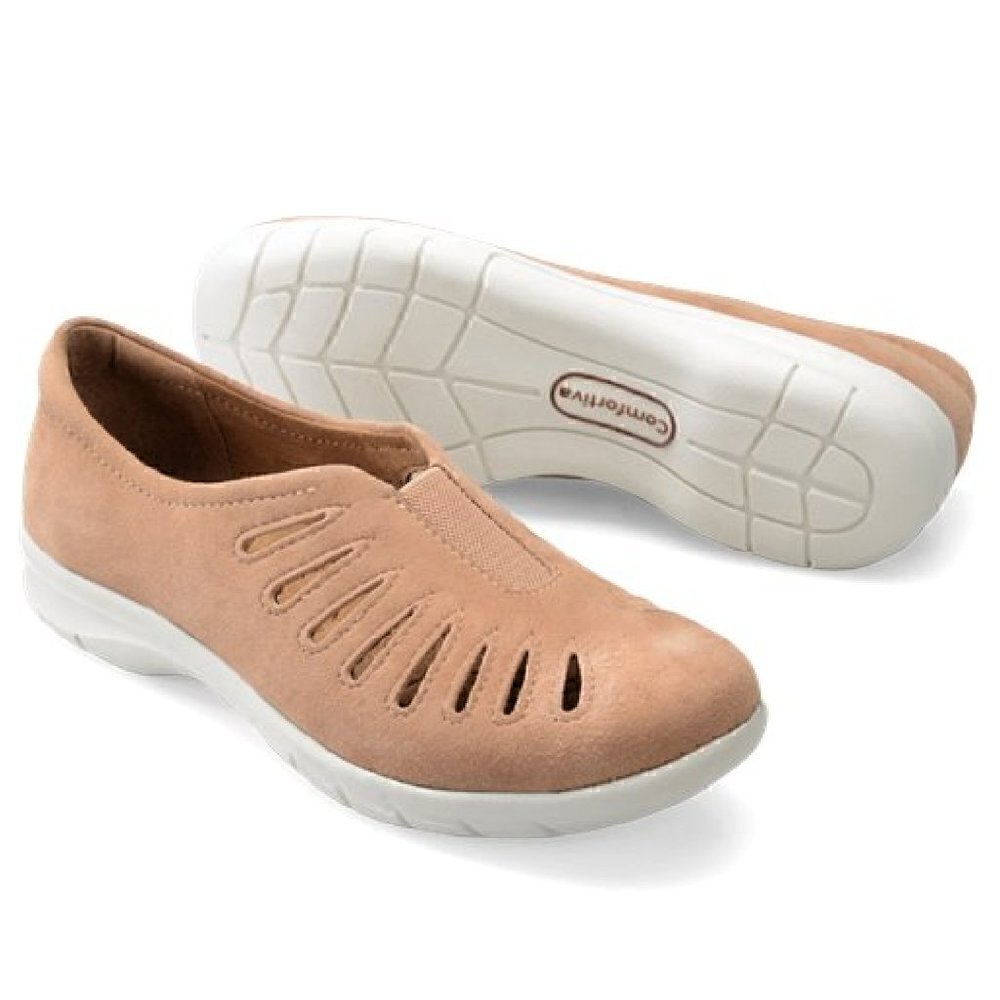 Comfortiva Womens Tinsley Brown Mink Suede Slip On NIB